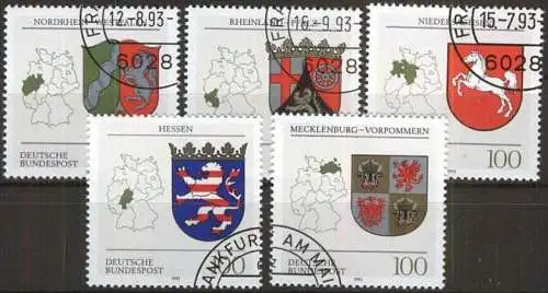 DEUTSCHLAND 1993 Mi-Nr. 1660/64 o used - aus Abo