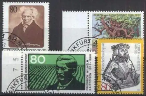 DEUTSCHLAND 1988 Mi-Nr. 1356, 1357, 1358, 1364 o used - aus Abo