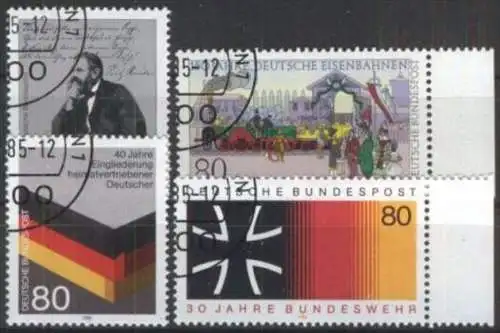 DEUTSCHLAND 1986 Mi-Nr. 1263, 1264, 1265, 1266 o used - aus Abo