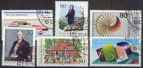 DEUTSCHLAND 1983 Mi-Nr. 1182, 1183, 1184, 1185, 1186, 1187 o used - aus Abo