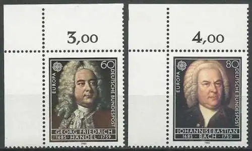 DEUTSCHLAND 1985 Mi-Nr. 1248/49 Eckrand ** MNH