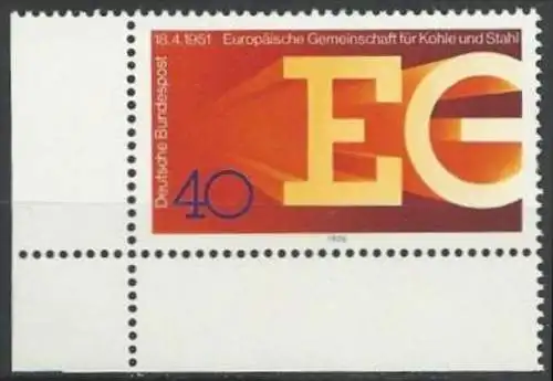 DEUTSCHLAND 1976 Mi-Nr. 880 Eckrand ** MNH