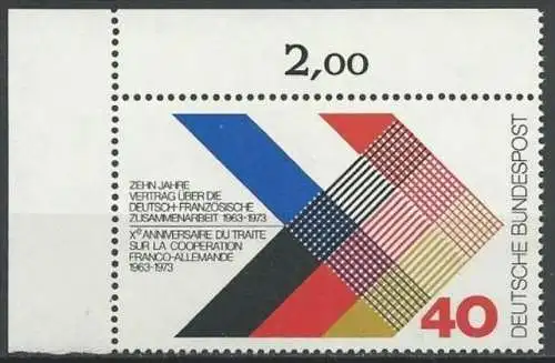 DEUTSCHLAND 1973 Mi-Nr. 753 Eckrand ** MNH