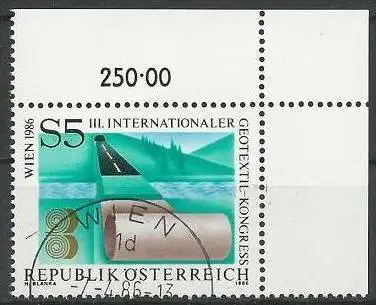 ÖSTERREICH 1986 Mi-Nr. 1844 Eckrand o used - aus Abo