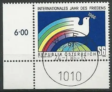 ÖSTERREICH 1986 Mi-Nr. 1837 Eckrand o used - aus Abo