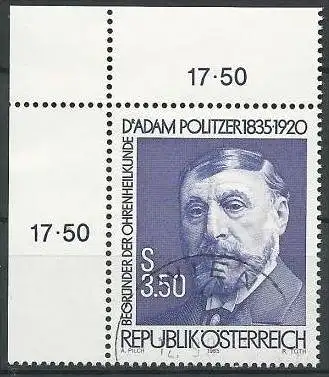 ÖSTERREICH 1985 Mi-Nr. 1826 Eckrand o used - aus Abo