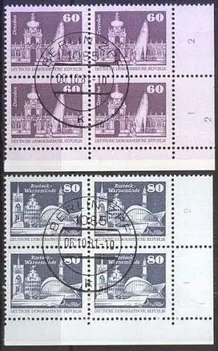 DDR 1981 Mi-Nr. 2649/50 Eckrand-Viererblocks o used - aus Abo