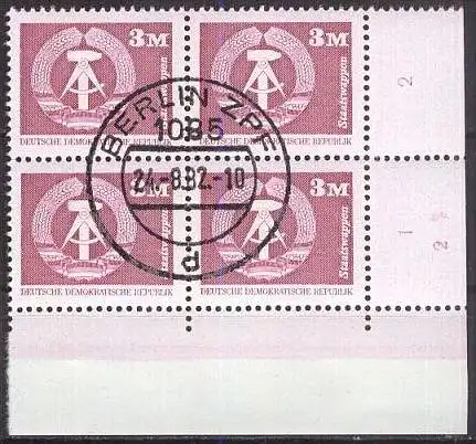 DDR 1981 Mi-Nr. 2633 Eckrand-Viererblock o used - aus Abo