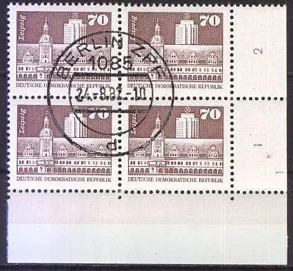 DDR 1981 Mi-Nr. 2602 Eckrand-Viererblock o used - aus Abo