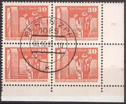 DDR 1981 Mi-Nr. 2588 Eckrand-Viererblock o used