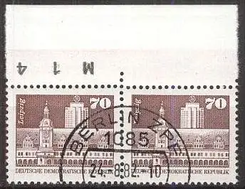DDR 1981 Mi-Nr. 2 x 2602 Oberrand mit Bogennummer o used - aus Abo