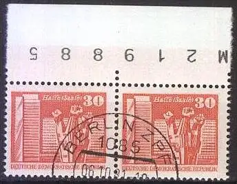 DDR 1981 Mi-Nr. 2 x 2588 Oberrand mit Bogennummer o used - aus Abo