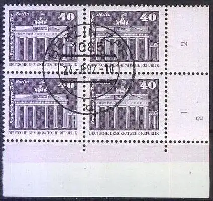 DDR 1980 Mi-Nr. 2541 Eckrand-Viererblock o used - aus Abo