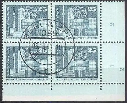 DDR 1980 Mi-Nr. 2521 Eckrand-Viererblock o used - aus Abo
