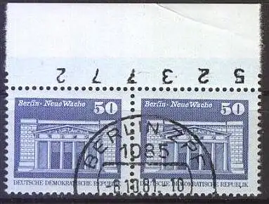 DDR 1980 Mi-Nr. 2 x 2549 Oberrand mit Bogennummer o used