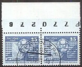 DDR 1980 Mi-Nr. 2 x 2506 Oberrand mit Bogennummer o used