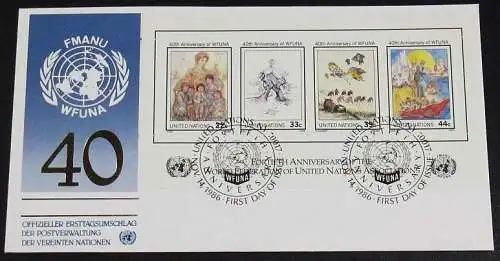 UNO NEW YORK 1986 Mi-Nr. Block 9 FDC