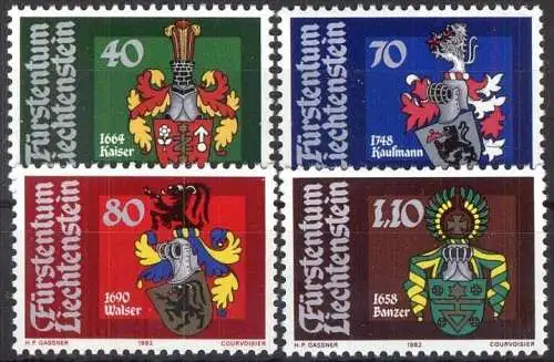 LIECHTENSTEIN 1982 Mi-Nr. 793/96 ** MNH