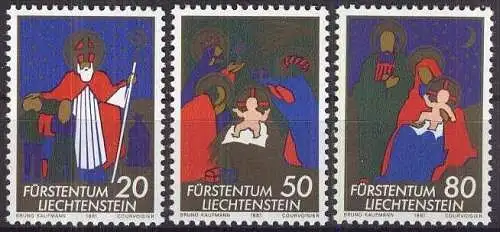 LIECHTENSTEIN 1981 Mi-Nr. 788/90 ** MNH