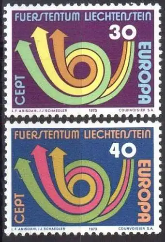 LIECHTENSTEIN 1973 Mi-Nr. 579/80 ** MNH