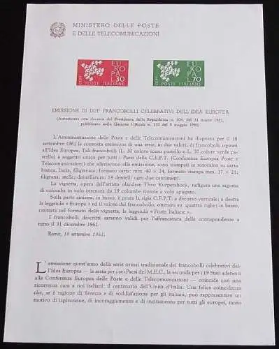 ITALIEN 1961 Mi-Nr. 1113/14 Sonderdruck - CEPT