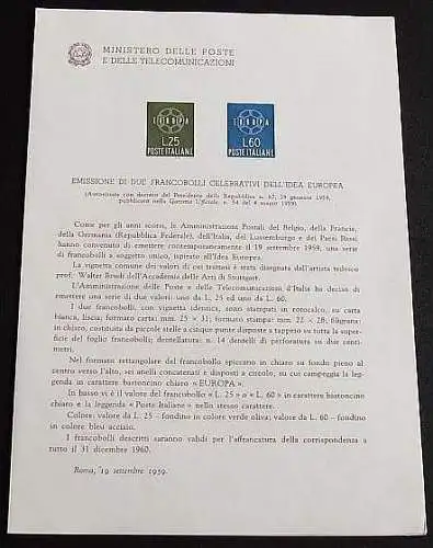 ITALIEN 1959 Mi-Nr. 1055/56 Sonderdruck