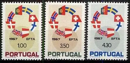PORTUGAL 1967 Mi-Nr. 1043/45 ** MNH