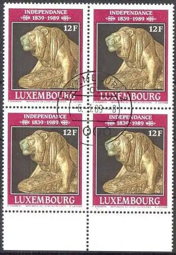 LUXEMBURG 1989 Mi-Nr. 1217 Viererblock o used