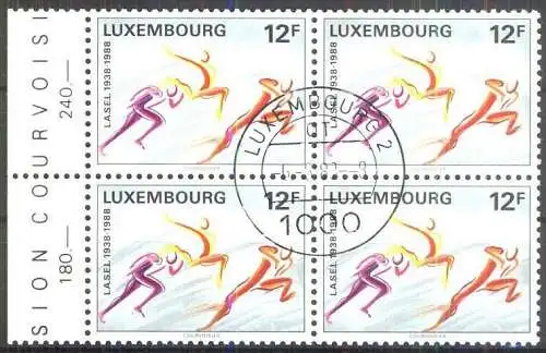 LUXEMBURG 1988 Mi-Nr. 1203 Viererblock o used