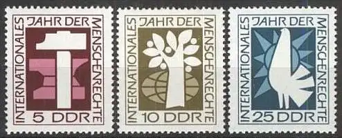 DDR 1968 Mi-Nr. 1368/70 ** MNH