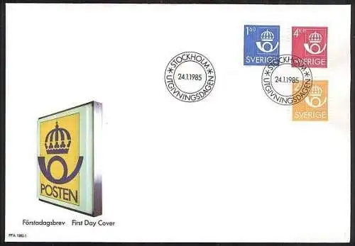 SCHWEDEN 1985 Mi-Nr. 1316/18 FDC