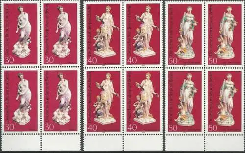 BERLIN 1974 Mi-Nr. 478/80 Viererblocks ** MNH