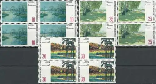 BERLIN 1972 Mi-Nr. 423/25 Viererblocks ** MNH