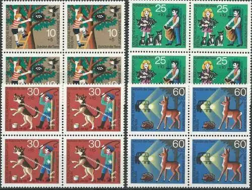 BERLIN 1972 Mi-Nr. 418/21 Viererblocks ** MNH