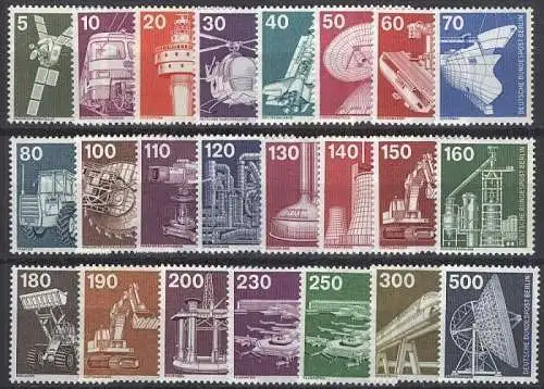 BERLIN 1975 Mi-Nr. 494/07, 582/86, 668/72  kompletter Satz ** MNH