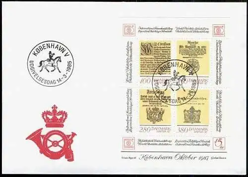 DÄNEMARK 1985 Mi-Nr. Block 4 FDC