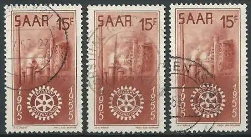 SAAR 1955 MI-Nr. 358 3x o used
