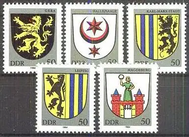 DDR 1984 Mi-Nr. 2857/61 ** MNH