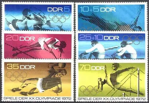 DDR 1972 Mi-Nr. 1753/58 ** MNH