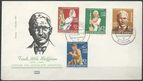 SAARLAND 1958 MI-Nr. 441/44 FDC