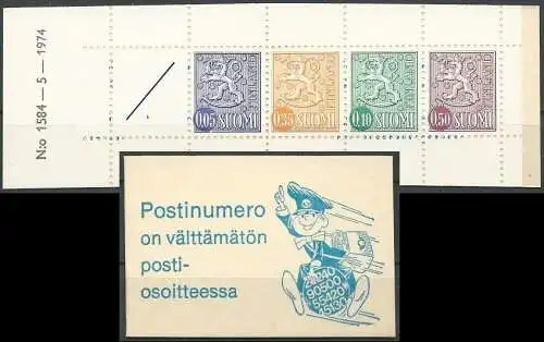 FINNLAND 1974 Mi-Nr. MH 8 ** MNH