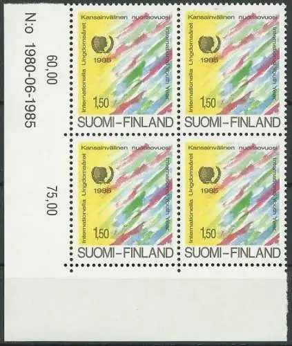 FINNLAND 1985 Mi-Nr. 977 Eckrandviererblock ** MNH