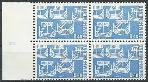 FINNLAND 1969 Mi-Nr. 654 Randviererblock ** MNH