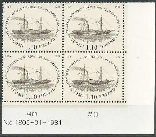 FINNLAND 1981 Mi-Nr. 880 Viererblock ** MNH