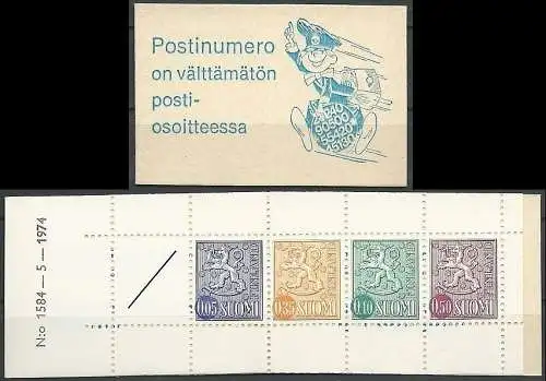 FINNLAND 1974 Mi-Nr. MH 8 ** MNH