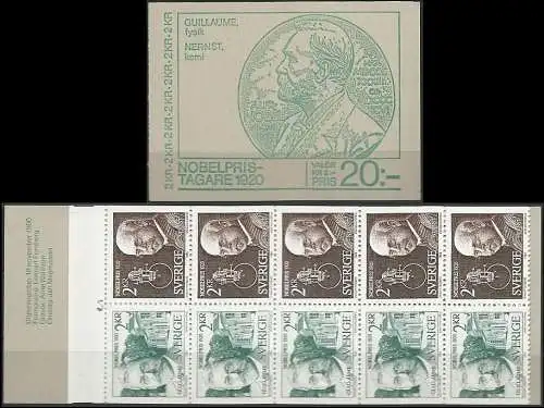 SCHWEDEN 1980 Mi-Nr. MH 80 Markenheft - booklet mit Zylindernummer 2 ** MNH