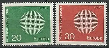 DEUTSCHLAND 1970 Mi-Nr. 620/21 ** MNH - CEPT