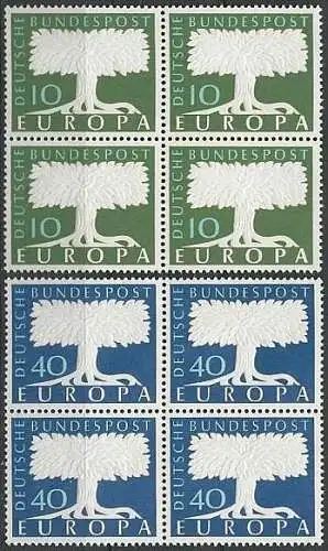 DEUTSCHLAND 1957 Mi-Nr. 268/69 Viererblock ** MNH - CEPT