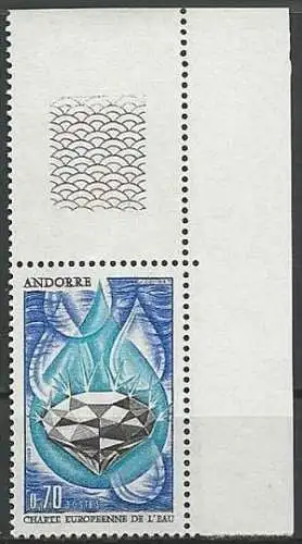 FRANZ. ANDORRA 1969 Mi-Nr. 217 Eckrand ** MNH