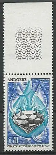 FRANZ. ANDORRA 1969 Mi-Nr. 217 Oberrand ** MNH